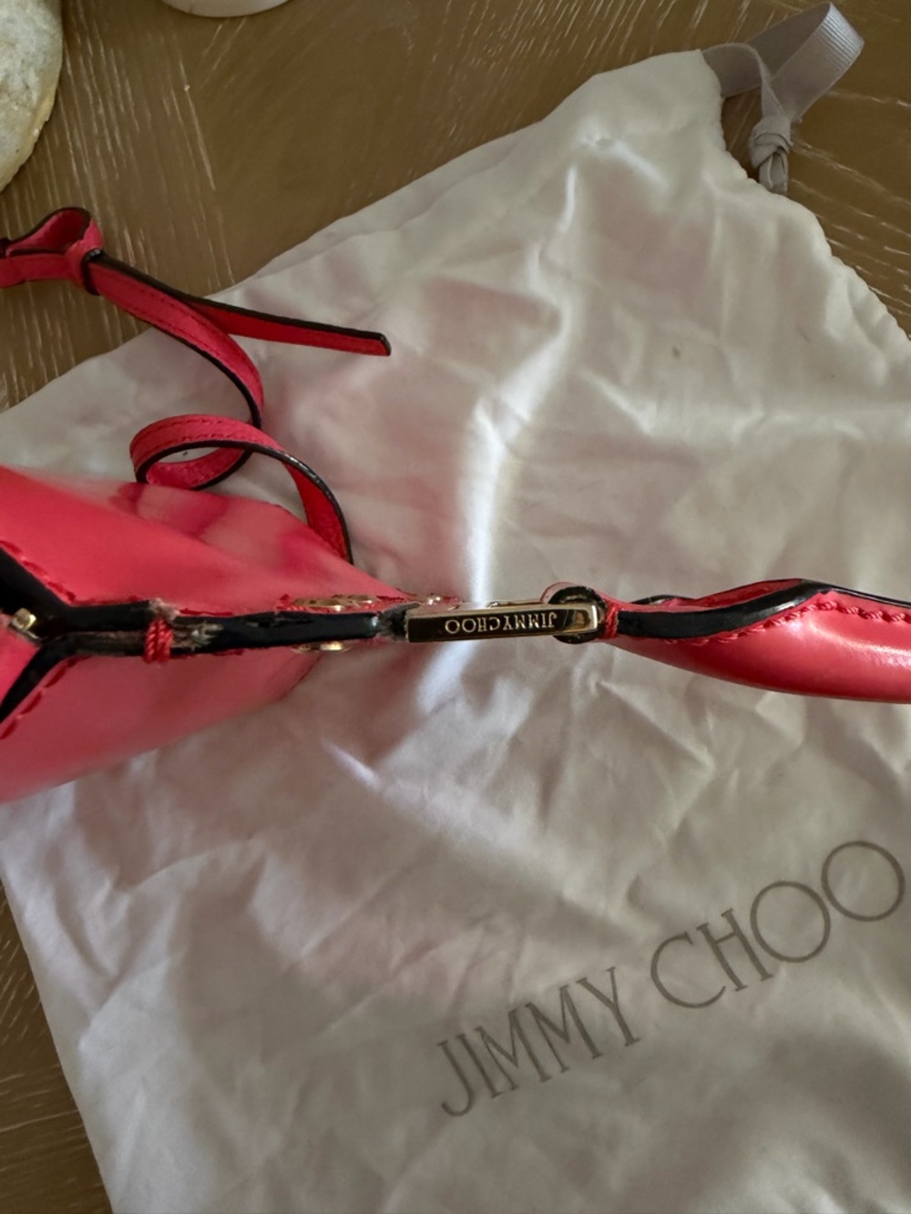 Jimmy Choo Hot Pink Leather Top-Handle Crossbody - Picture 15 of 16
